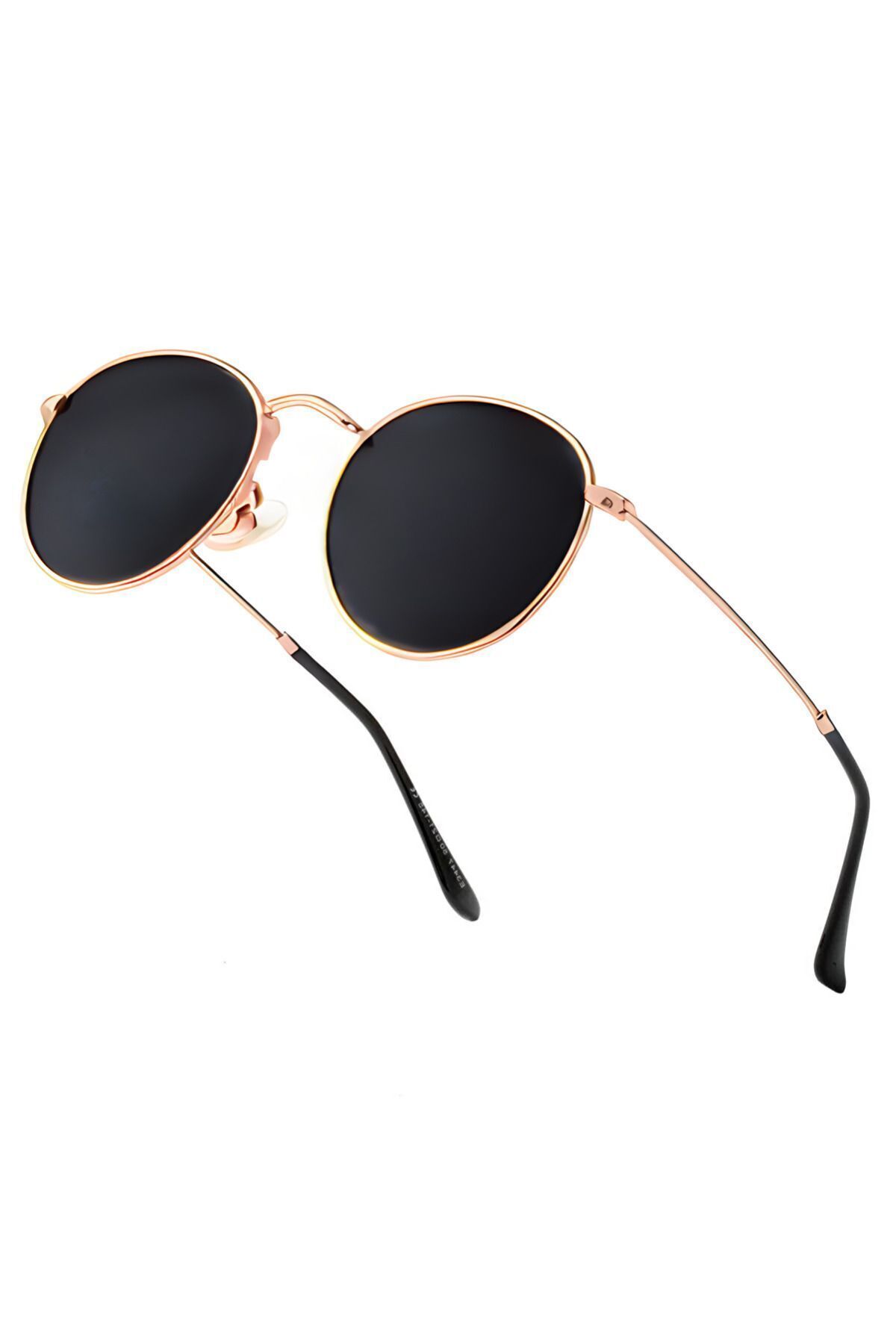 Polo55 Round Metal Rose-Siyah Yuvarlak Erkek Güneş Gözlüğü - Görsel 3