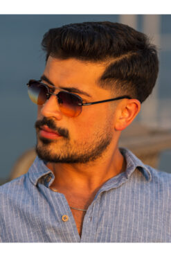 Angel Eyes Dikdörtgen Tasarım Gold Siyah Metal Çerçeve Siyah Sarı Cam Unisex Güneş Gözlüğü DB1078/S David Bckhm