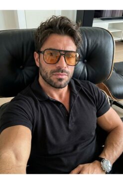 Goldmine Erkek Prive Güneş Gözlüğü UV400 Siyah Turuncu