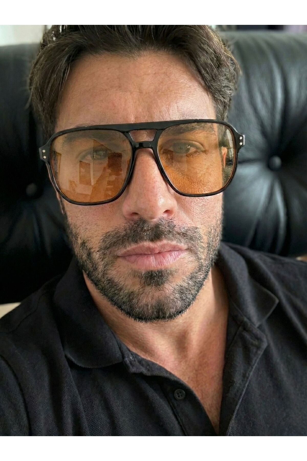 Goldmine Erkek Prive Güneş Gözlüğü UV400 Siyah Turuncu - Görsel 3