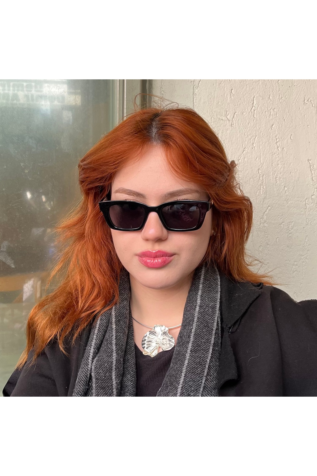 NOYZZ Gurlz Askı Takılabilir Dikdörtgen Siyah Klasik Güneş Gözlüğü