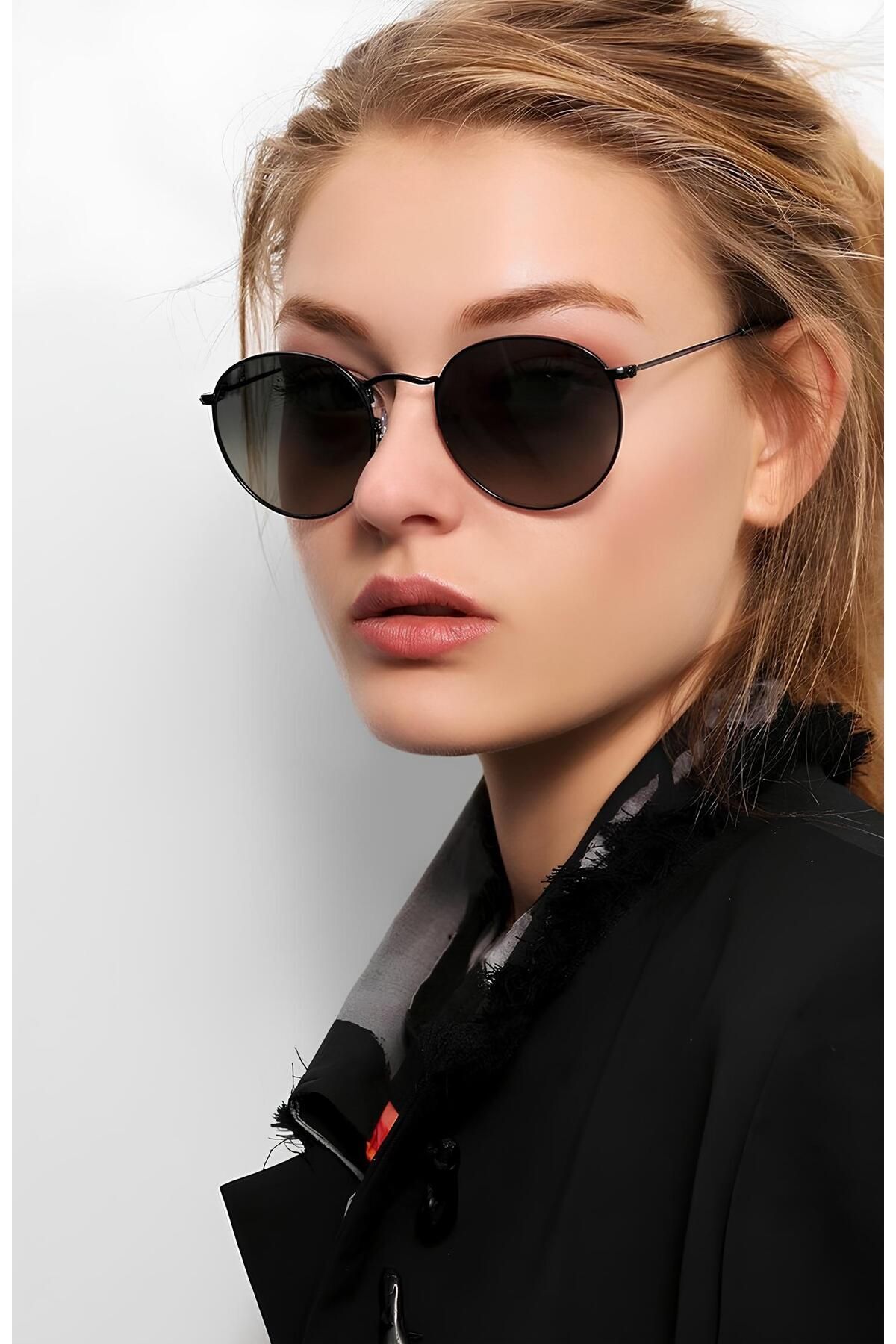 Della Pianto Bacon Metal Oval Siyah Güneş Gözlüğü