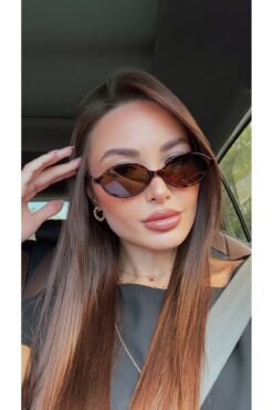 LOOKUP NEW Kahverengi Leopar Oval Kemik Cam Değişilebilir Kadın Unisex Erkek Uv400 Korumalı Güneş Gözlüğü