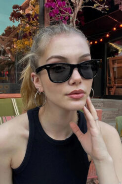 BluePepper Vega Siyah Güneş Gözlüğü Wayfarer Siyah Cam Renkli