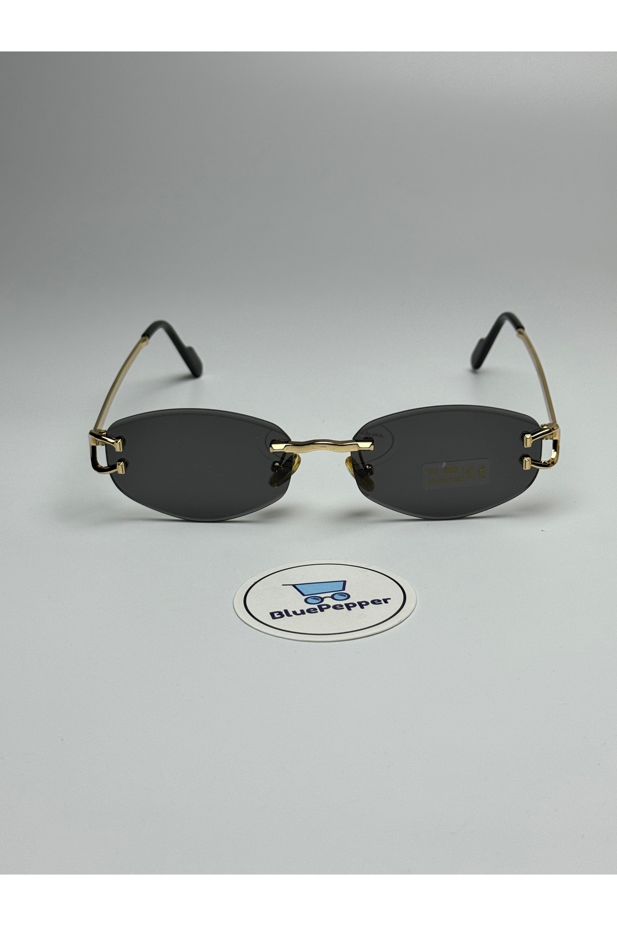 BluePepper Cartyy v12 | Güneş Gözlüğü Gold Sap Siyah Cam Renk 51 Ekartman - Görsel 3