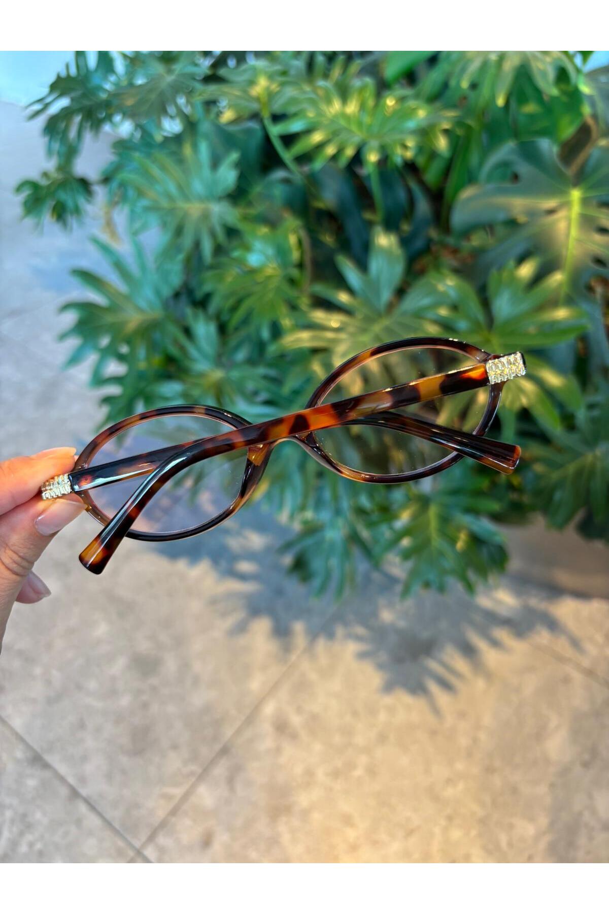 funeyes Miux Leopar çerçeve Pembe Cam metal aksesuarlı İtal Ürün kemik Çerçeve Vip Ürün - Görsel 3