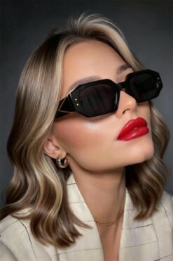 Eyesofia Pintazo Siyah Unisex Vintage Güneş Gözlüğü