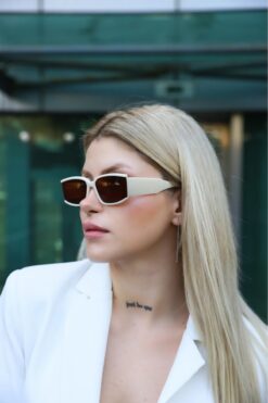 Nilu Moda Krem Kahverengi Güneş Gözlüğü