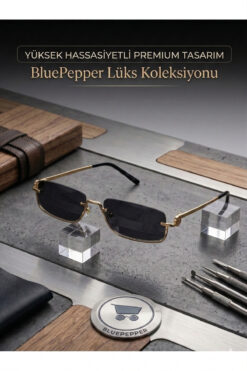 BluePepper MANNY | Dikdörtgen Çerçeve Lüks Güneş Gözlüğü Çerçevesiz Tasarım Gözlük