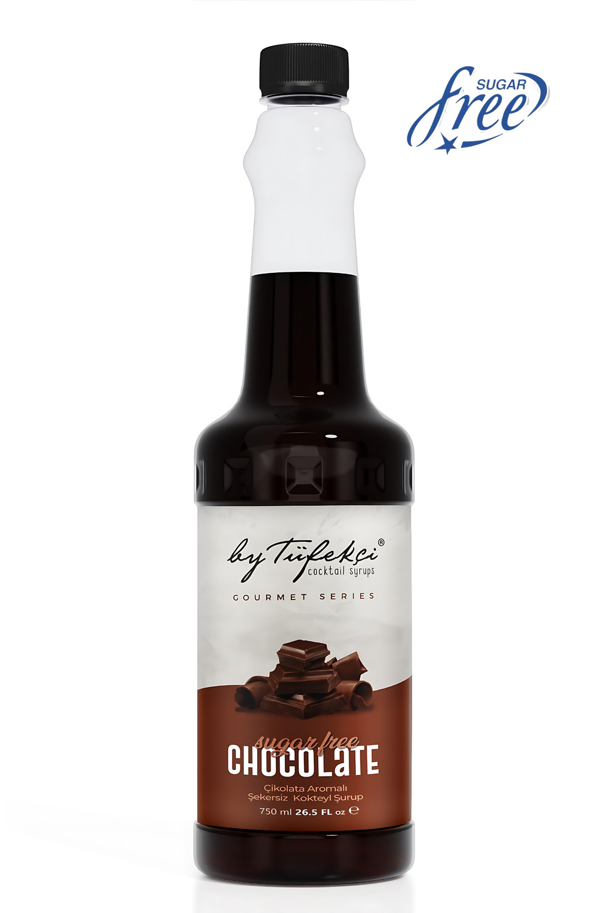 By Tüfekçi Gourmet Series Şekersiz Çikolata Kahve Şurubu 750 ML | Doğal Aroma | Sugar Free | 0 Şeker 0 Kalori