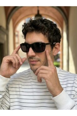 Chunky Frame Porls Unisex Siyah Çerçeve Ultra Hafif Uv400 Filtreli Premium Polarize Güneş Gözlüğü