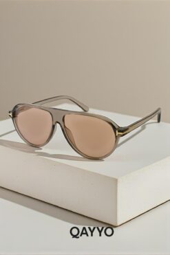 QAYYO Accessories Torino Unısex Vintage Nude Kahverengi Ultra Hafif Uv400 Korumalı Güneş Gözlüğü