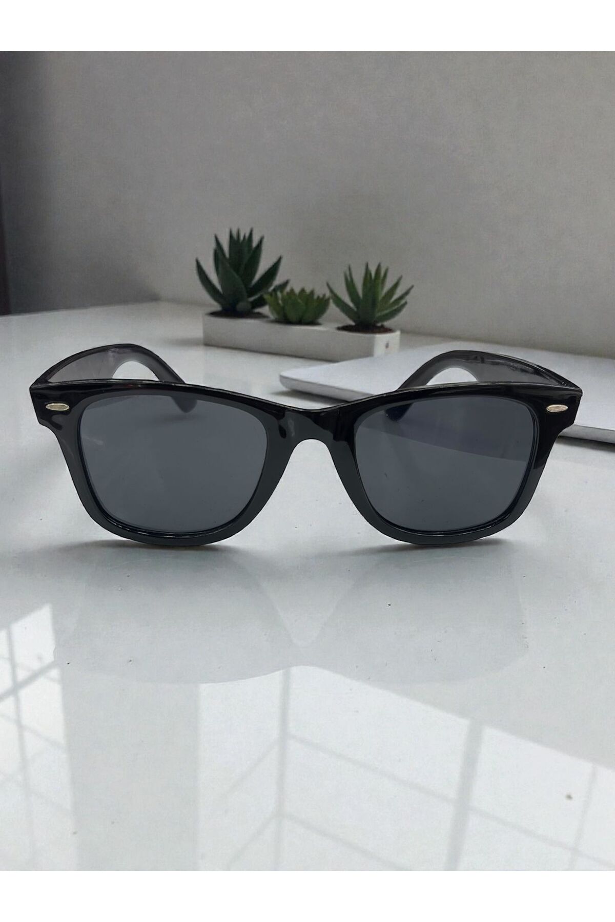 Hills Sunglasses UV400 Korumalı Erkek Unisex Siyah Kare Güneş Gözlüğü - Görsel 2