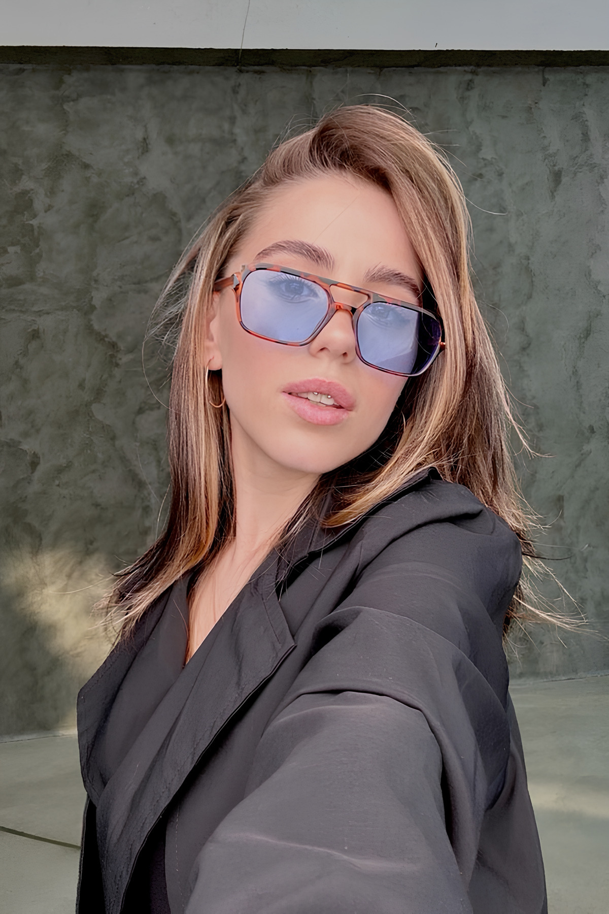 Eyesofia Swanky Unisex Leopar Mavi Cam Güneş Gözlüğü - Görsel 2