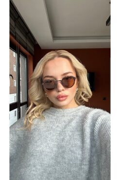 Angel Eyes Kahverengi Mat Cam Mat Leopar Desenli Kemik Çerçeve Unısex Güneş Gözlüğü