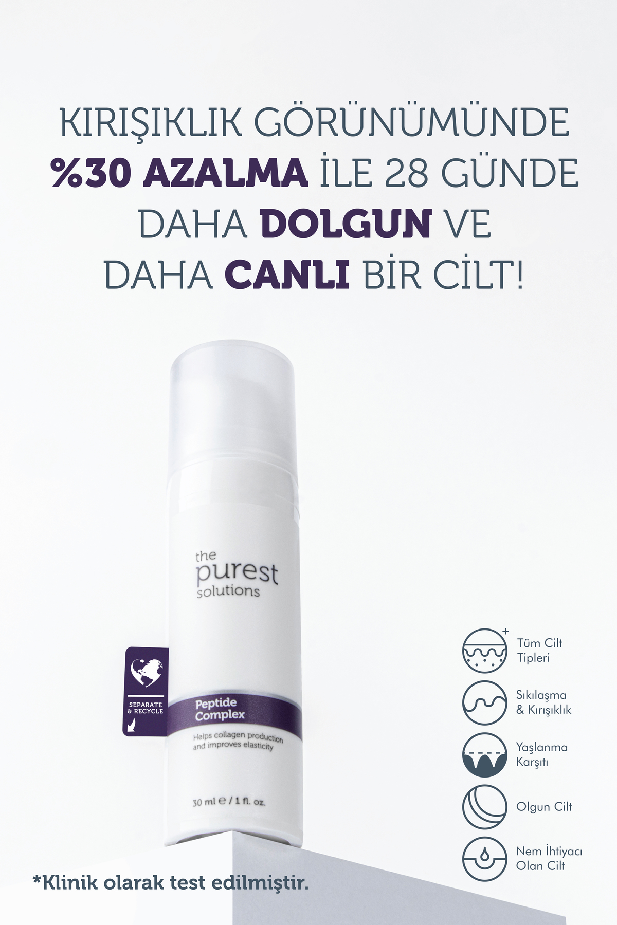 The Purest Solutions Cilt ve Göz Çevresi Bakım Seti, Retinol, Adenozin, Peptid İçeren, Kırışıklık Karşıtı Bakım, 2’li Set - Görsel 3