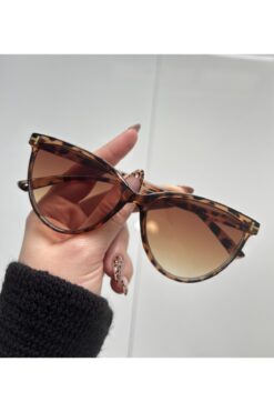 BluePepper Toms Leopard Güneş Gözlüğü Cateye Kahve Cam Renkli