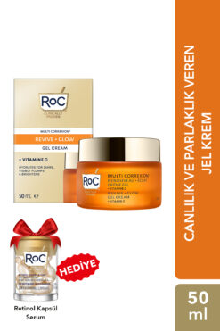 Roc C Vitaminli Cilt Aydınlatıcı Yüz Kremi 50 ml + Kırışıklık Karşıtı Retinol Kapsül Serum Hediyeli