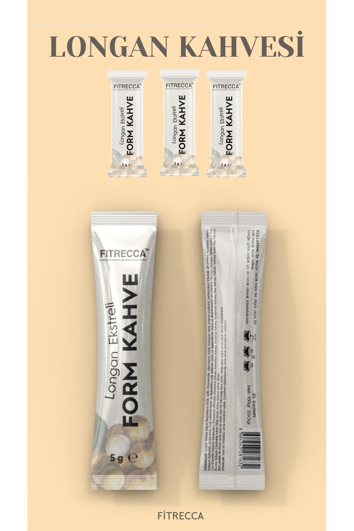 RECCAFIT FITRECCA Fit Kahve Longan Ekstreli 20 Saşe 2x - 100% Çözünebilir Kahve - Görsel 3