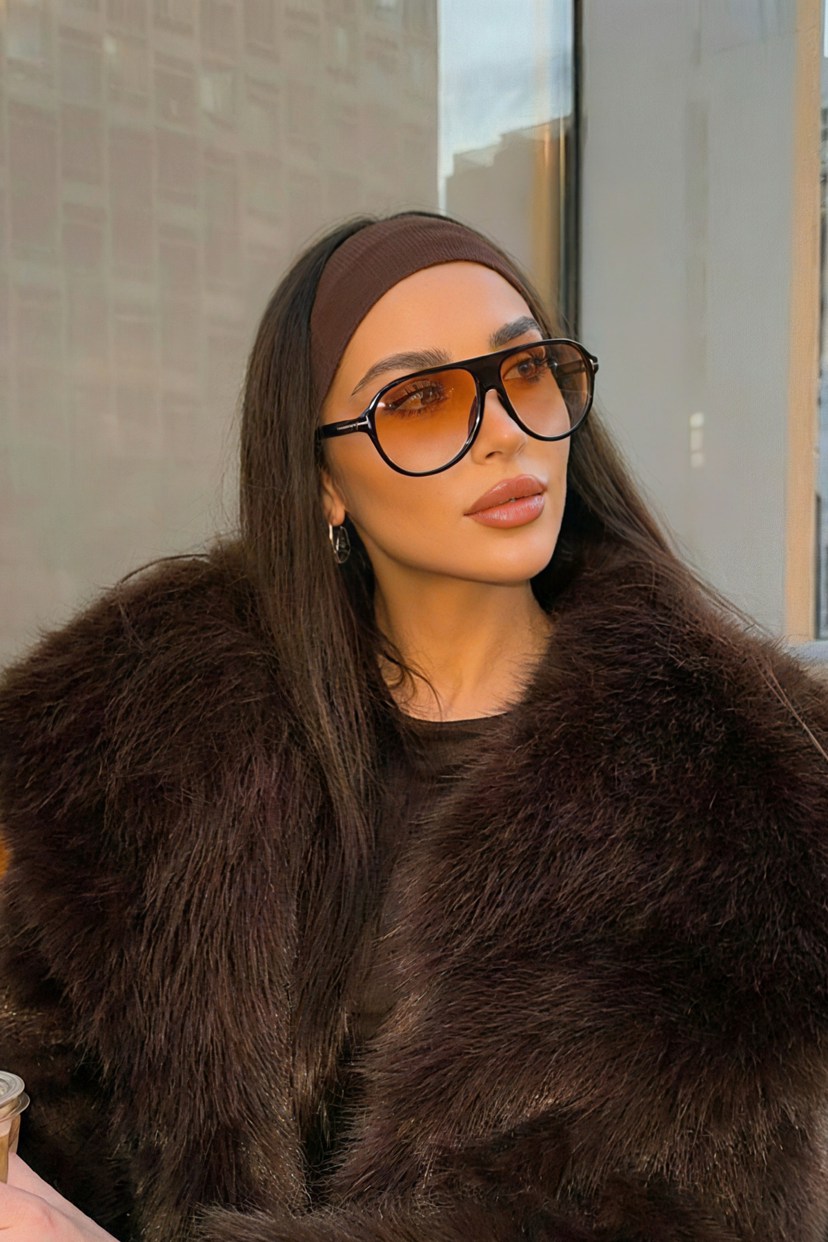 MACERATİ Cenny Unısex Siyah Çerçeveli Turuncu Güneş Gözlüğü - Görsel 2