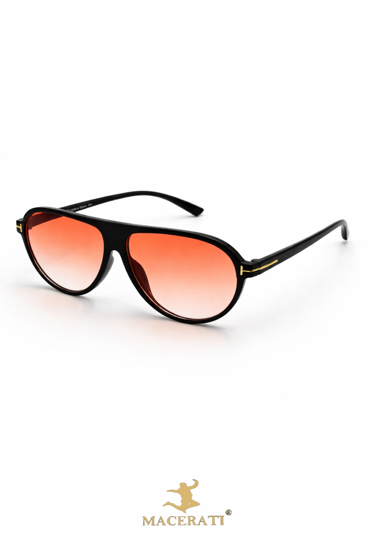 MACERATİ Cenny Unısex Siyah Çerçeveli Turuncu Güneş Gözlüğü - Görsel 3