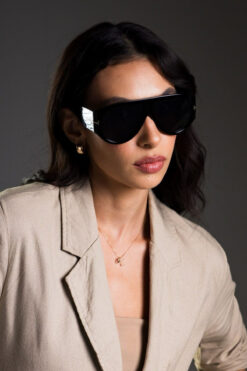 Chunky Frame Jaun Vintage Siyah Unisex Güneş Gözlüğü