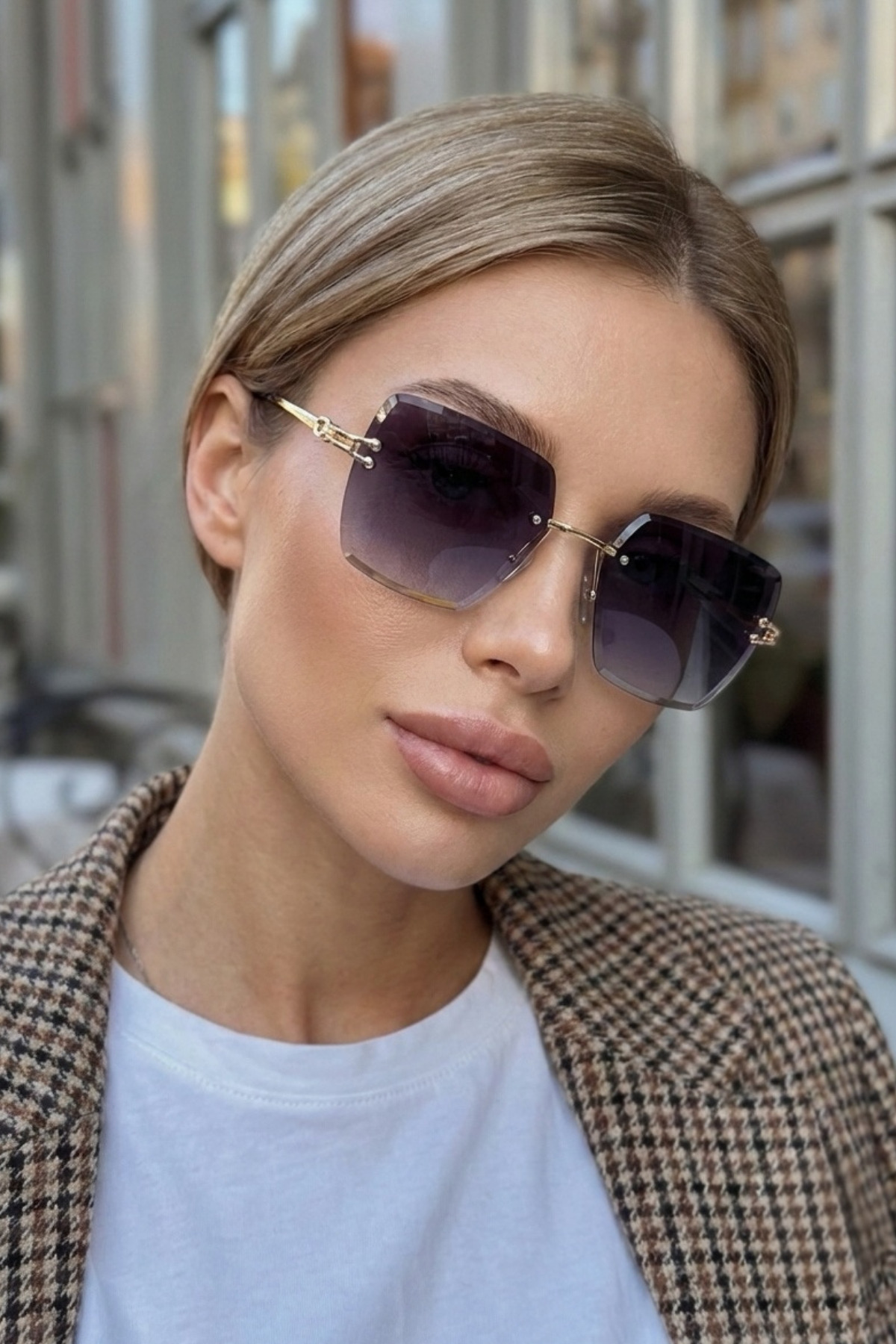 Eyesofia Kristal Siyah Degrade Uv400 Korumalı Utra Hafif Kadın Güneş Gözlüğü - Görsel 2