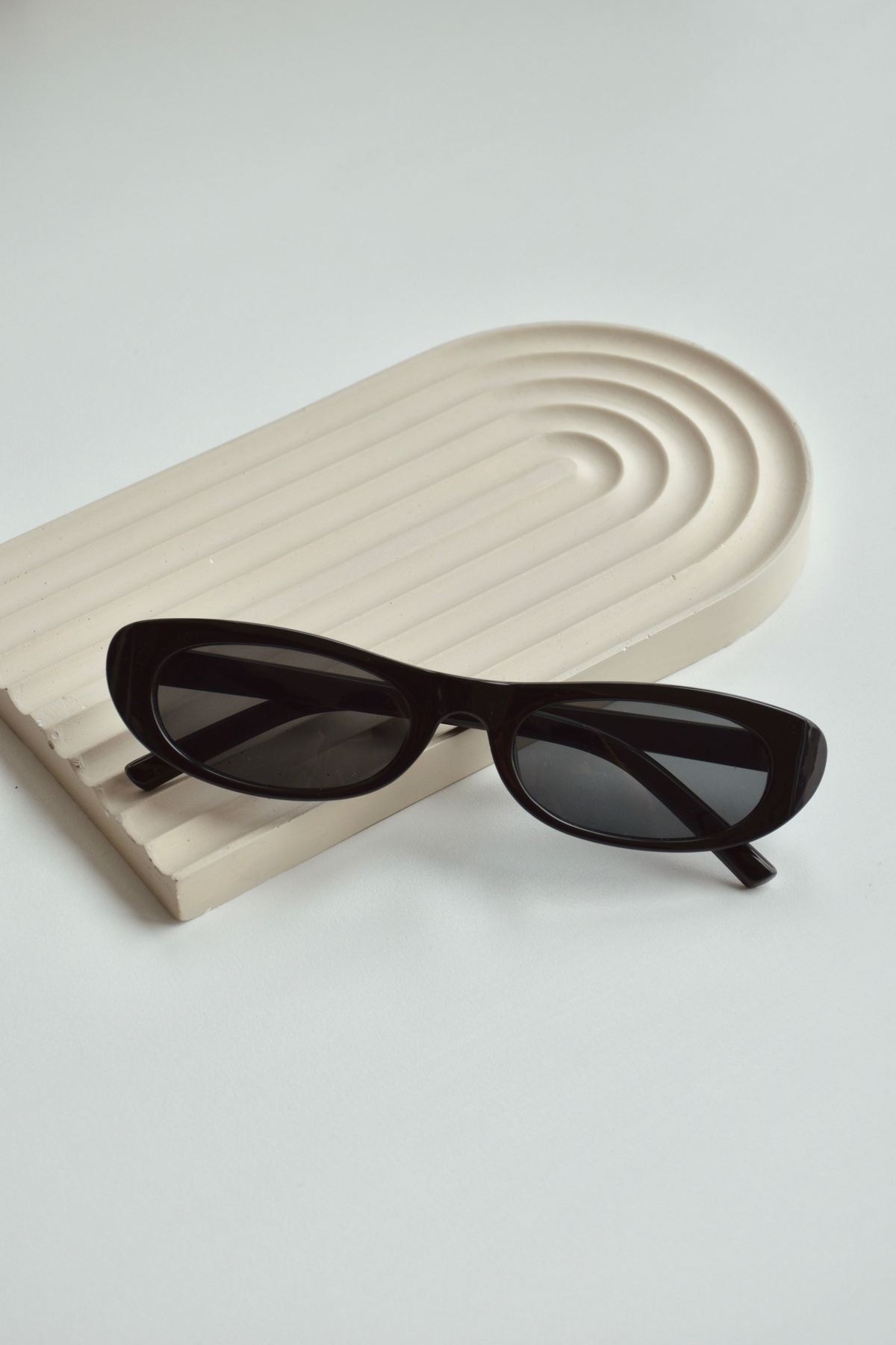 LOOKUP NEW Unisex Kadın Erkek Uv400 Korumalı Dikdörtgen Cat Eye Siyah Kemik Optik Güneş Gözlüğü - Görsel 3