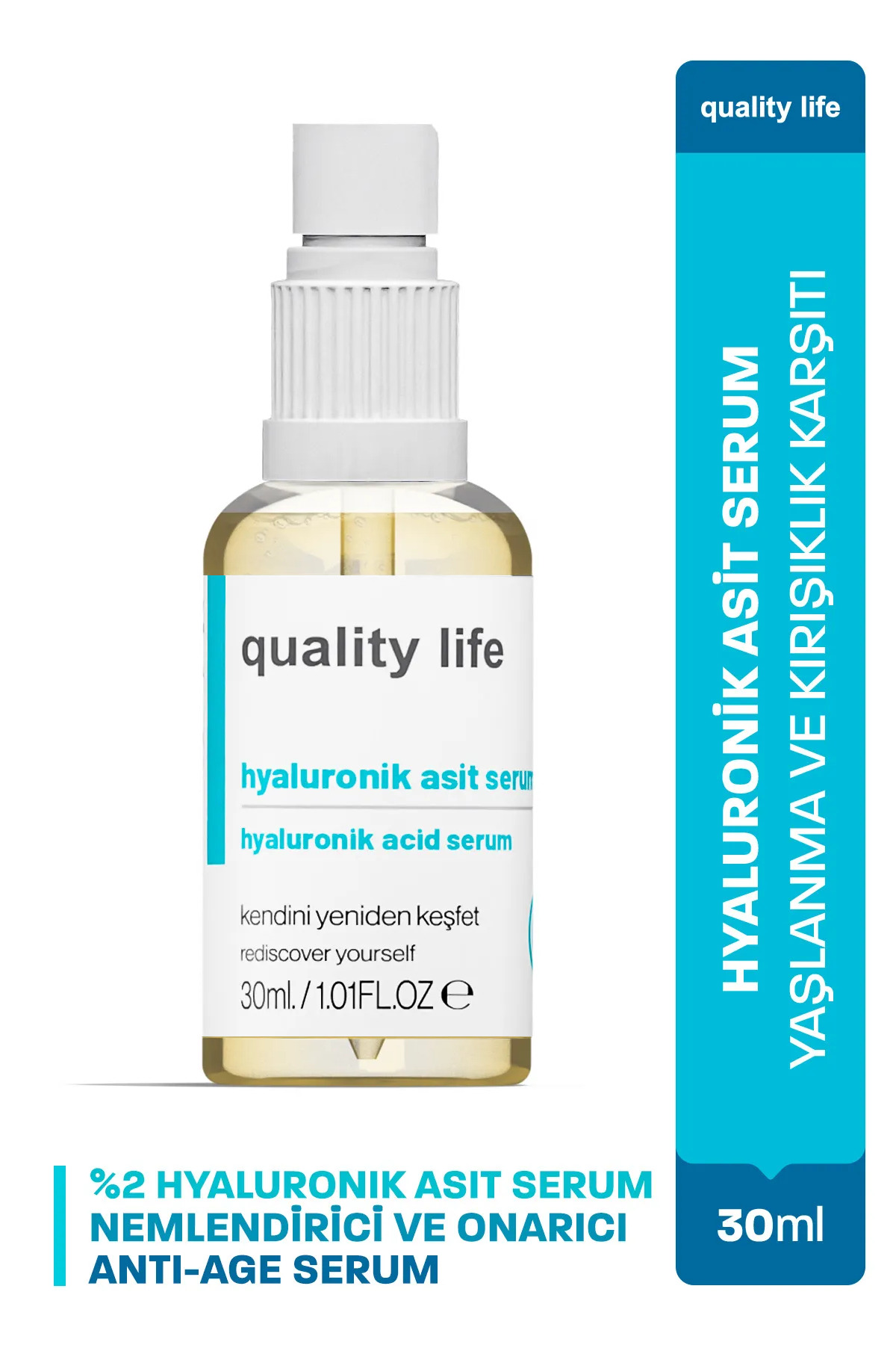 Quality Life Hyaluronik Asit Cilt Serumu Yaşlanma Ve Kırışıklık Karşıtı Nemlendirici Yenileyici Cilt Serumu
