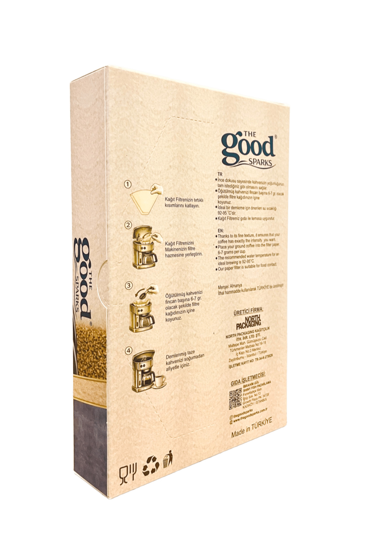 The Good Sparks Filtre Kahve Kağıdı (80 Adet) Büyük Boy 4 Numara - Görsel 2