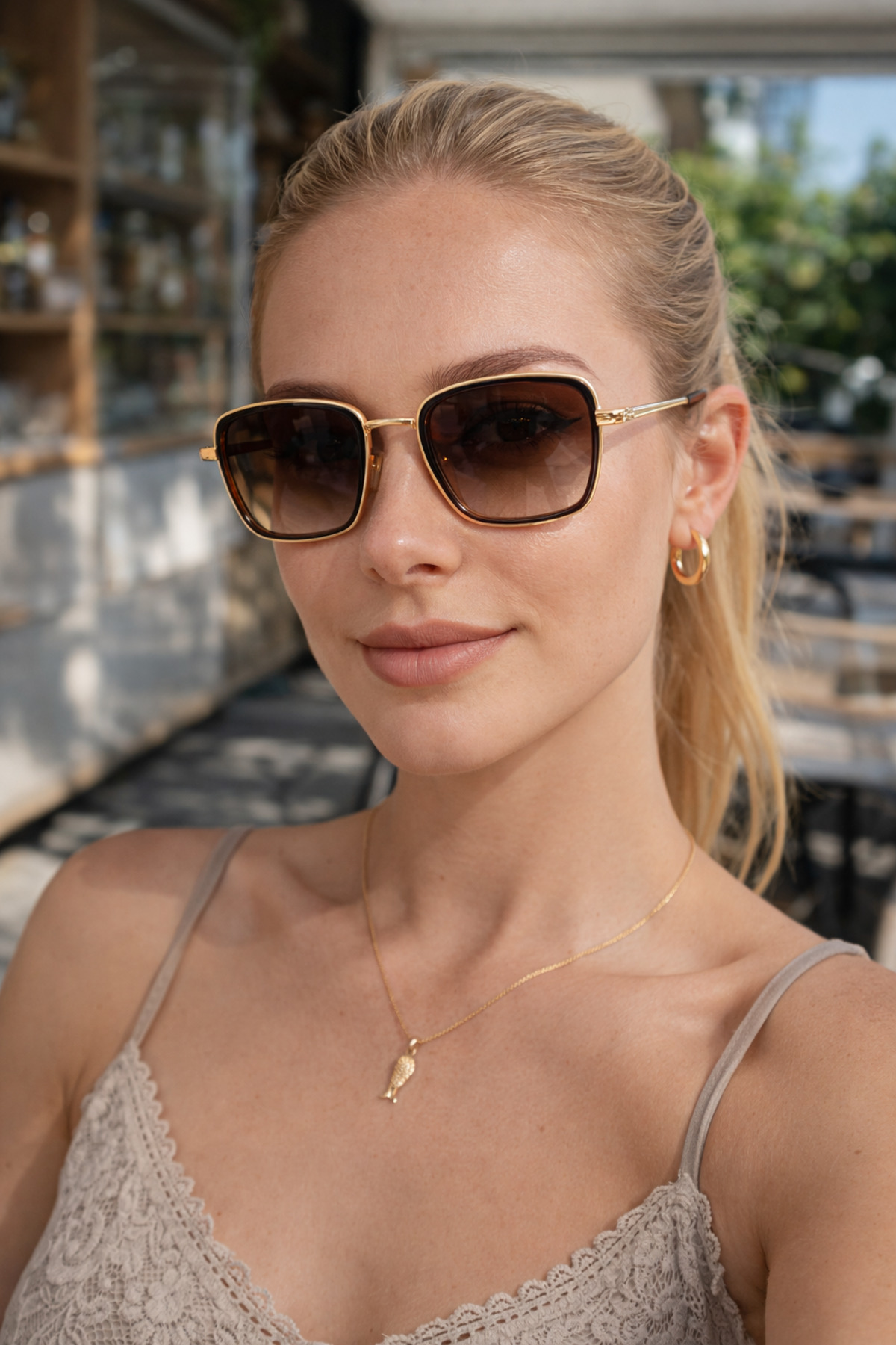 Houseofeyeris RAVELLO QUADRO Metal Kare Güneş Gözlüğü – UV400 Degrade Lens, Burun Destekli, Unisex Stil