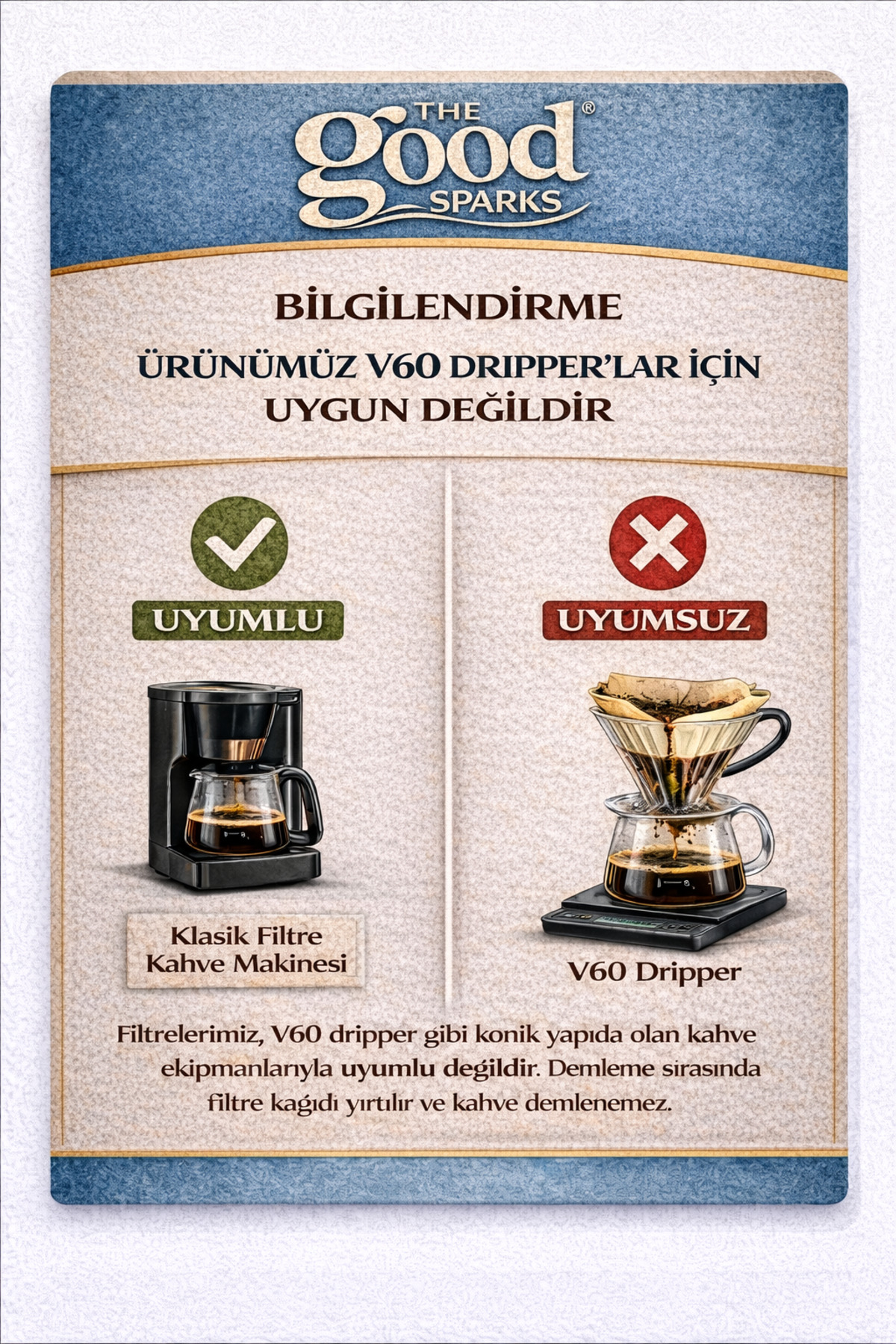 The Good Sparks Filtre Kahve Kağıdı (80 Adet) Büyük Boy 4 Numara - Görsel 3