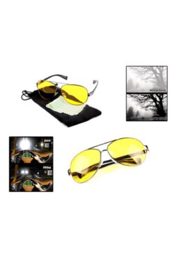 YFHOME Metal Çerçeveli Anti Far Gece Görüş Güneş Işık Engelleyeci Gözlük