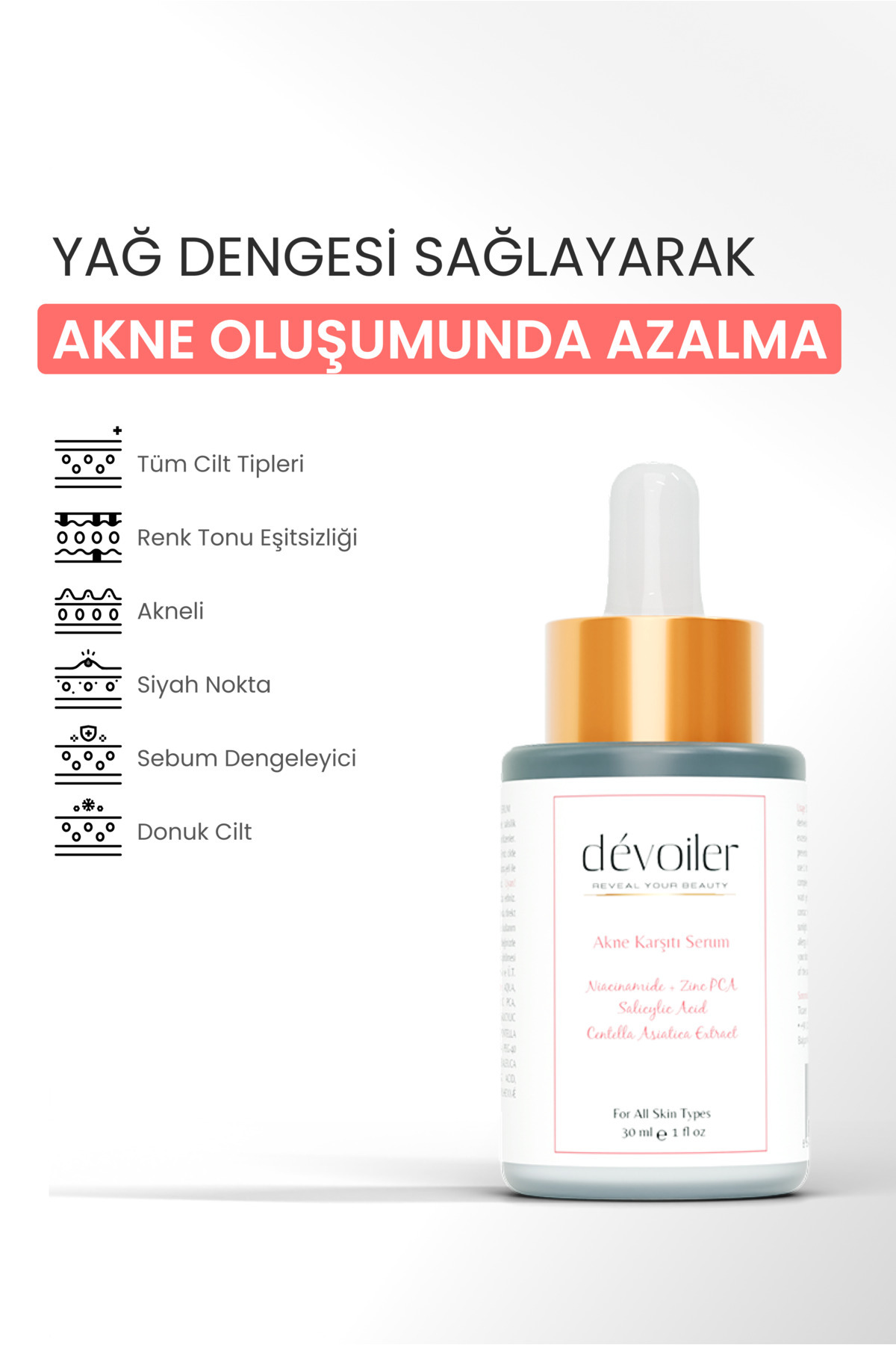 Devoiler Akne Karşıtı Azelaik Asit Ve Salisilik Asit Içeren Serum - Görsel 3