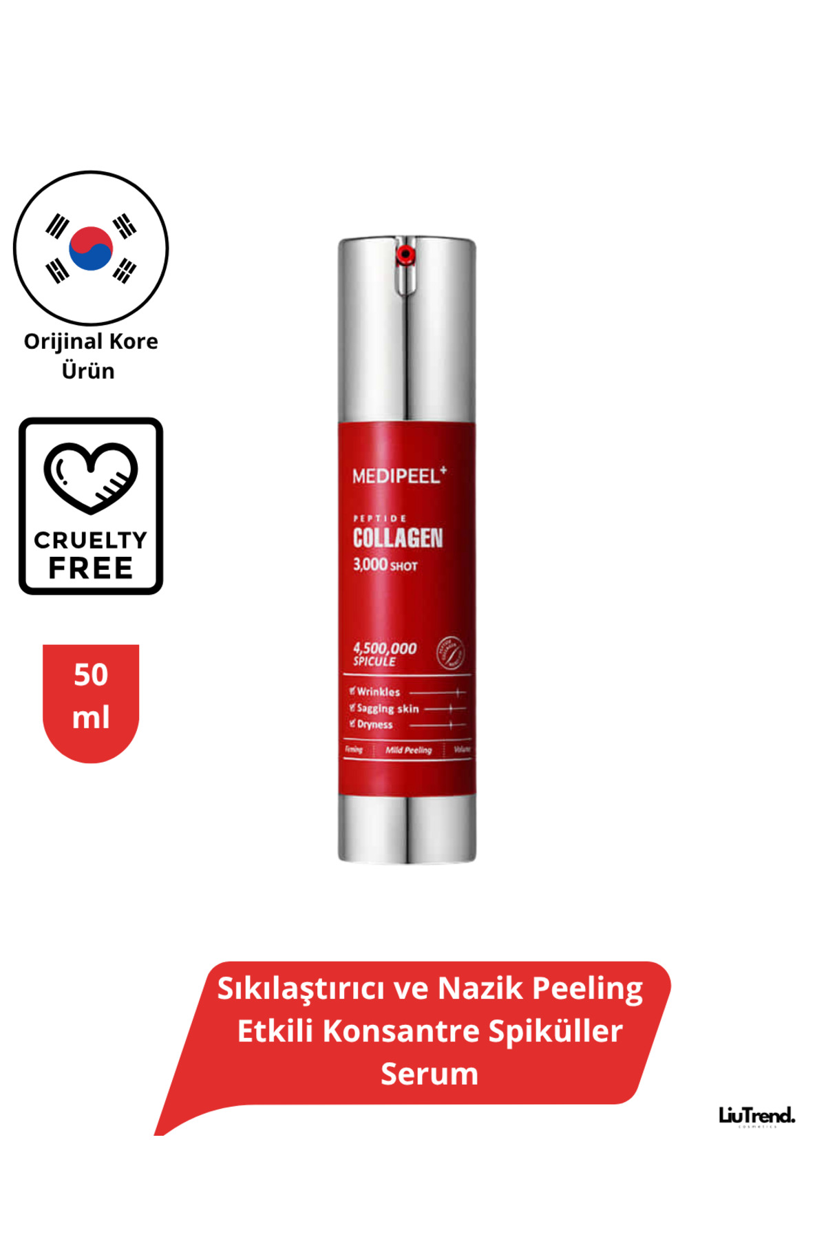 Medipeel Red Lacto Collagen 3000 Shot Serum 50 ml Sıkılaştırıcı ve Peeling Etkili Konsantre Spiküller Serum