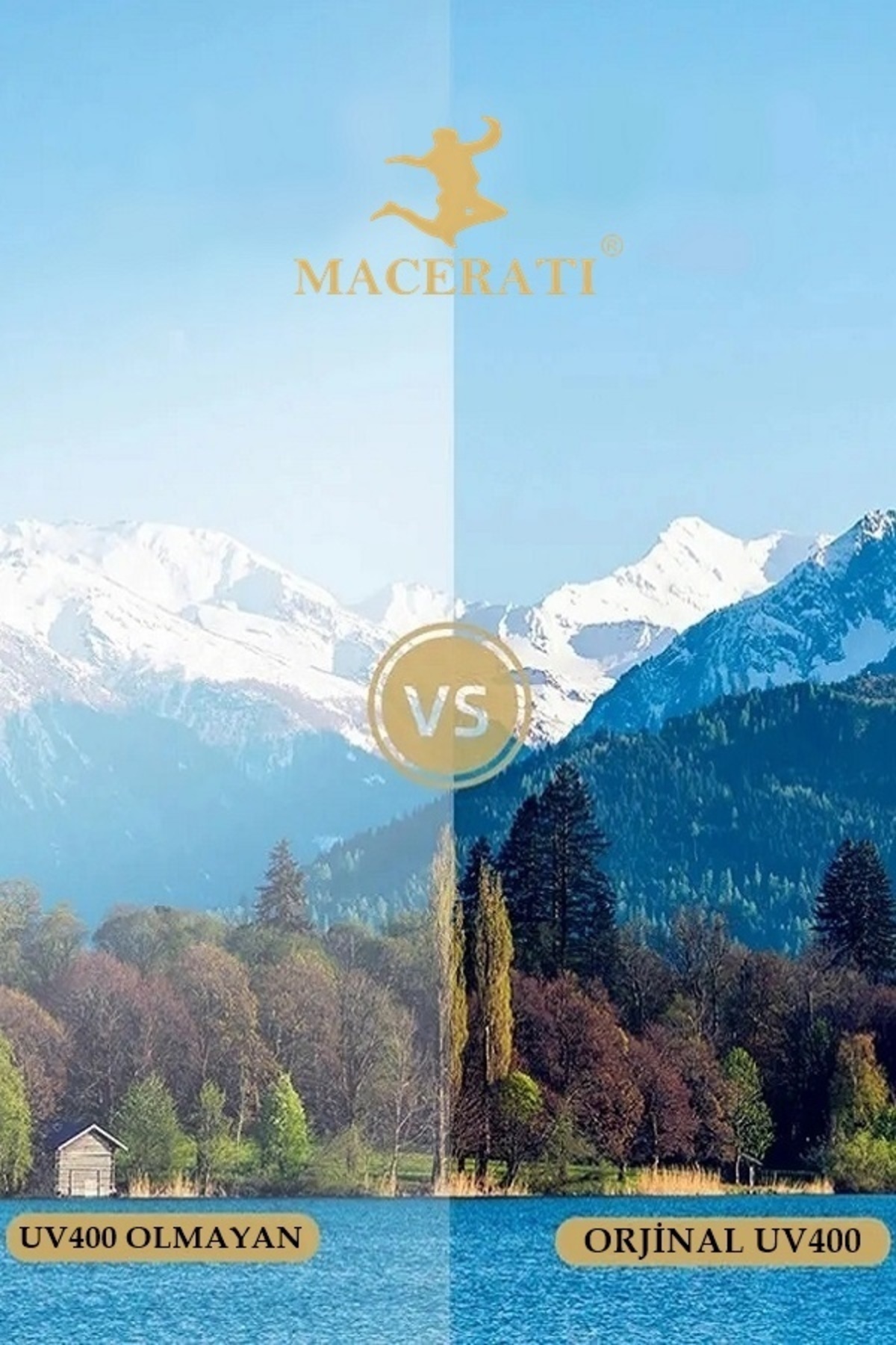 MACERATİ Unisex Siyah Güneş Gözlüğü - Görsel 3