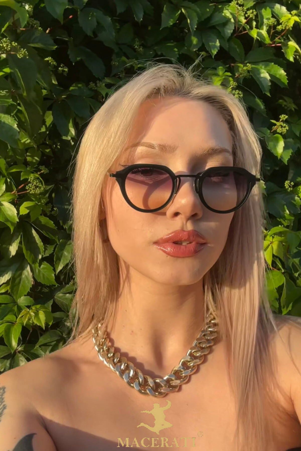 MACERATİ Bumble Unisex Füme Degrade Metal Lüx Güneş Gözlüğü - Görsel 2