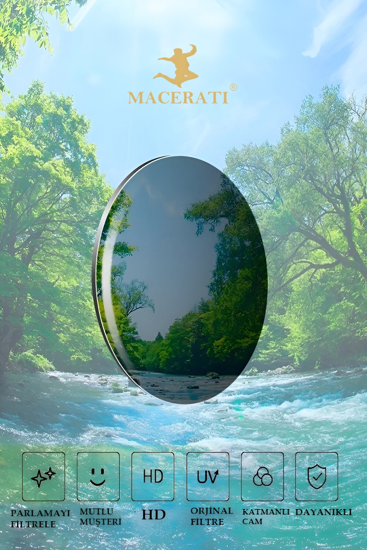 MACERATİ Bumble Unisex Füme Degrade Metal Lüx Güneş Gözlüğü - Görsel 3