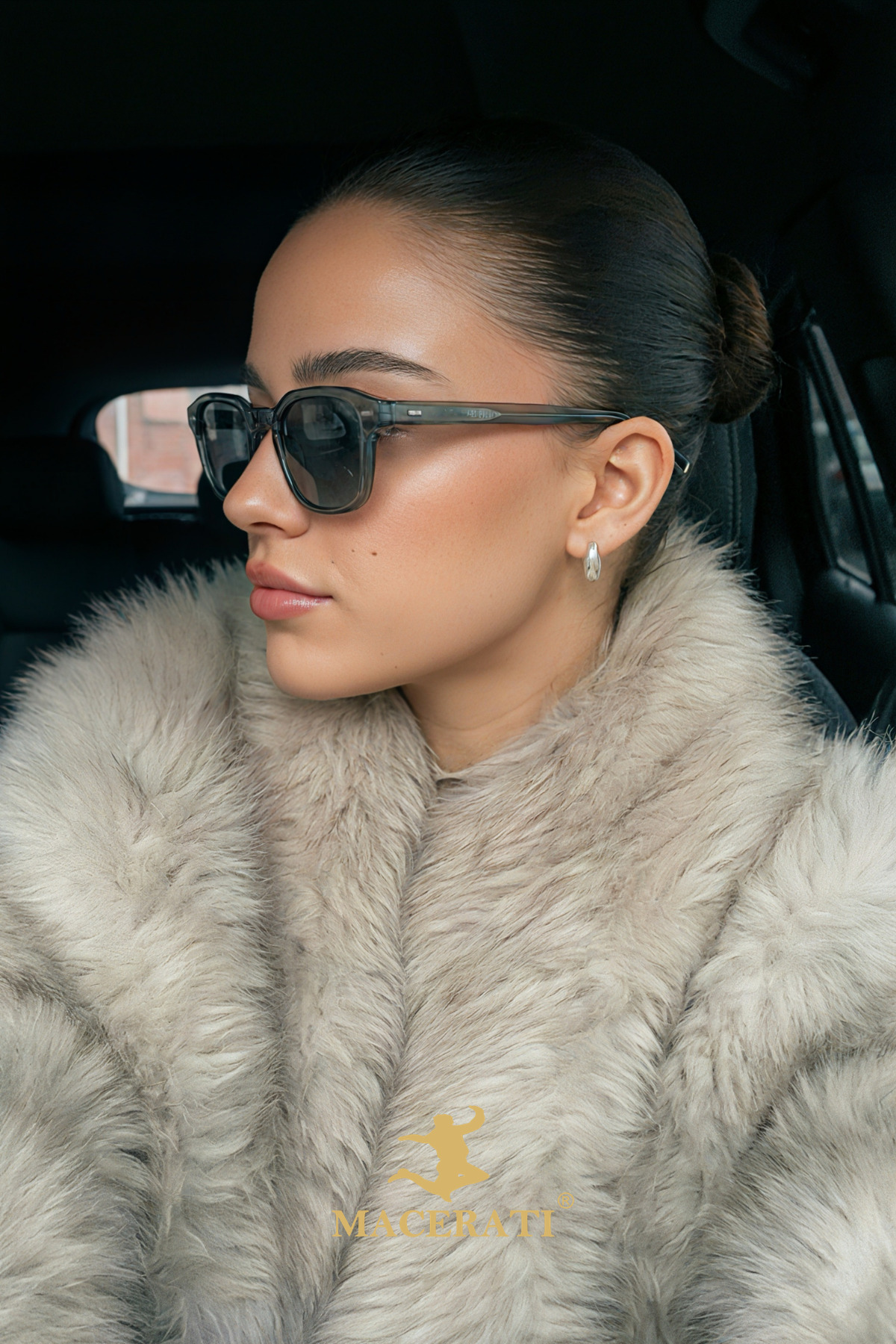 MACERATİ Unisex Siyah Clubmaster Klasik Güneş Gözlüğü - Görsel 2