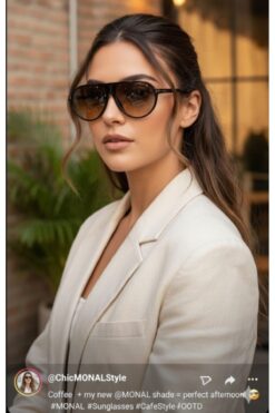 MONAL EYEWEAR BLACK TO BROWN DRIP MODEL UV400 SUNGLASSES