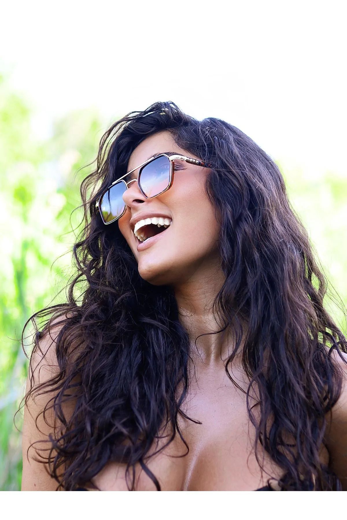 MİSE ALTIGEN RENKLİ CAM LEOPAR ÇERÇEVE GÜNEŞ GÖZLÜĞÜ