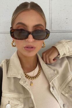 MACERATİ Chunky Leopar Kahverengi Güneş Gözlüğü