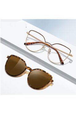 PROMARK UP Yeni Kadın Polarize Manyetik Güneş Gözlüğü Seti – Anti Mavi Işık Metal Çerçeveli