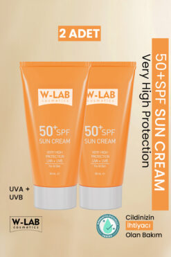 W-Lab Kozmetik Koruyucu 50+Spf  Güneş Kremi 50 ml 2 li Set