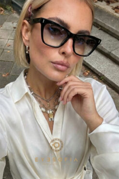 Eyesofia İris Unisex Siyah Füme Vintage Güneş Gözlüğü