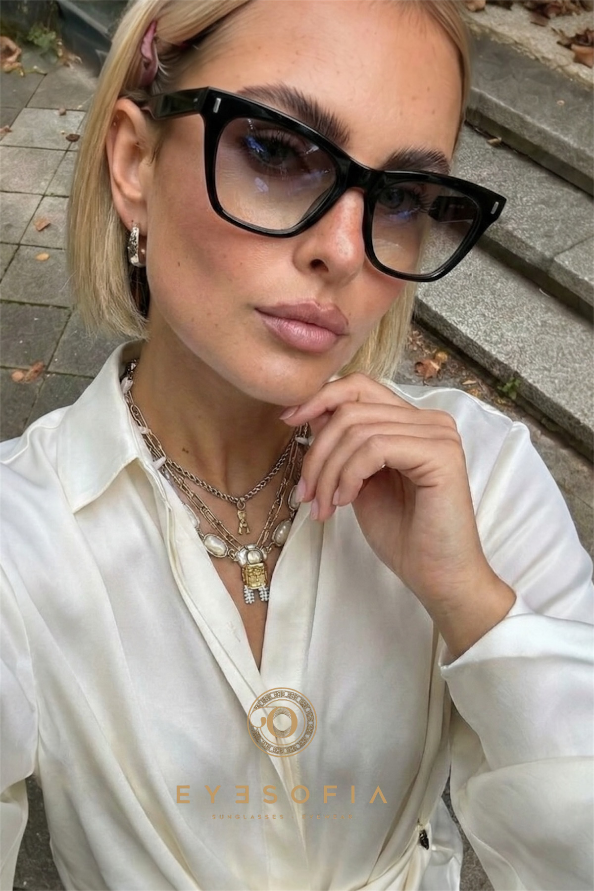 Eyesofia İris Unisex Siyah Füme Vintage Güneş Gözlüğü