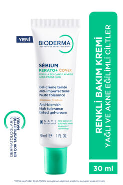 Bioderma Sebium Kerato+ Cover Sivilce Akne Lekesi Karşıtı, AHA, Salisilik Asit, Renkli Nemlendirici Krem 30ml