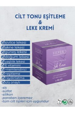 Silver's Naturals Leke Karşıtı Cilt Tonu Eşitleyici E Vitaminli-50ml(SİVİLCE,DOĞUM,YAŞLILIK LEKESİ,GÜNEŞ YANIKLARI)