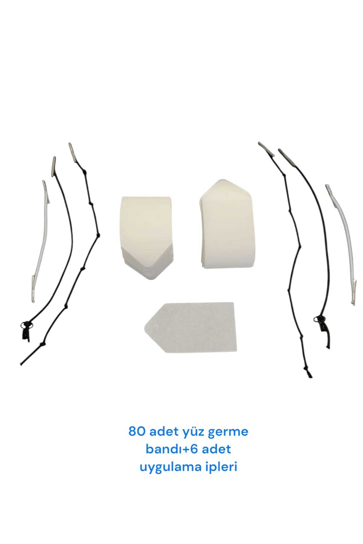 lasting beauty 80 ADET Yüz Gerdirme Kırışıklık Oluşumunu Engelleme Bandı Yüz Germe Kaş Germe Boyun Germe Bantı - Görsel 2