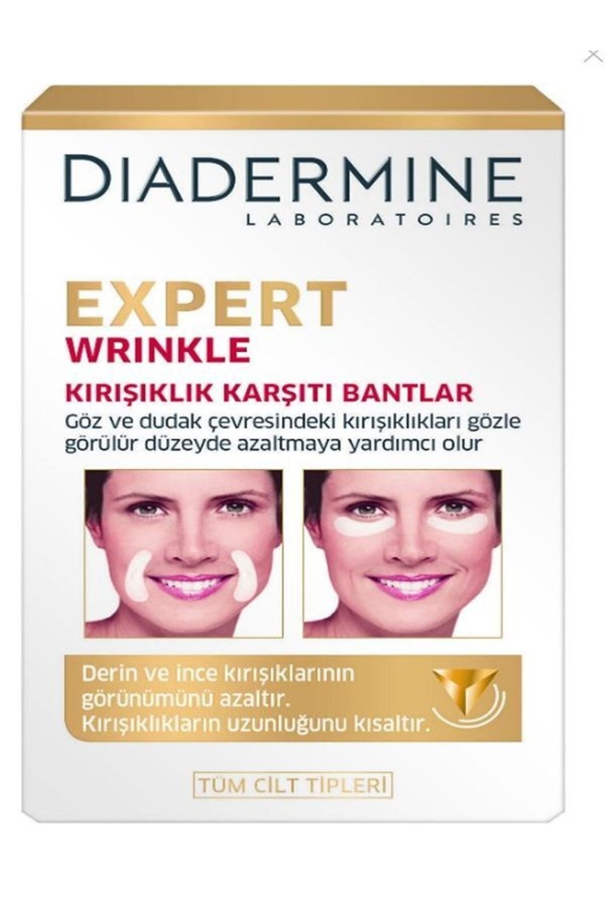 Diadermine Expert Wrinkle Kırışıklık Karşıtı Bant - Göz & Dudak Çevresi İçin 12 Adet